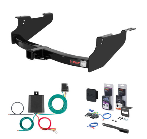 2011 - 2026 RAM 1500 Classic Excluding factory receiver Curt 2" Class 3 Trailer Tow Hitch + 5-Flat Wiring Kit Tow Boat/Utility Trailer with Surge Brakes 13361