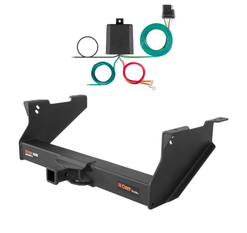 2011 - 2013 RAM 1500 Classic With or without factory receiver Curt 2", Class 5 Trailer Tow Hitch + 4-flat Wiring Kit 15409