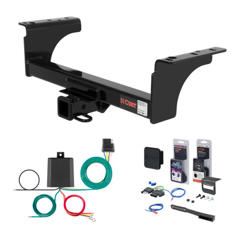 2011 - 2026 RAM 1500 Classic Cab & chassis Curt 2" Class 4 Trailer Tow Hitch + 5-Flat Wiring Kit Tow Boat/Utility Trailer with Surge Brakes 14070