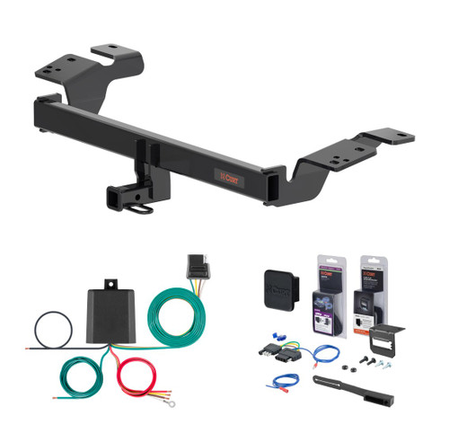 2026 Toyota Camry Curt 1-1/4" Class 1 Trailer Tow Hitch + 5-Flat Wiring Kit Tow Boat/Utility Trailer with Surge Brakes 11683