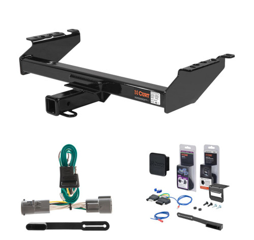 1987 - 1996 Ford F-250 Old body, excluding 10" drop bumper and 1973 - 1979 crew cab Curt 2" Class 4 Trailer Tow Hitch + 5-Flat Wiring Kit Tow Boat/Utility Trailer with Surge Brakes 14001-1
