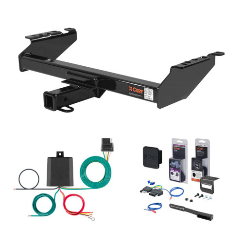 1980 - 1986 Ford F-250 Old body, excluding 10" drop bumper and 1973 - 1979 crew cab Curt 2" Class 4 Trailer Tow Hitch + 5-Flat Wiring Kit Tow Boat/Utility Trailer with Surge Brakes 14001