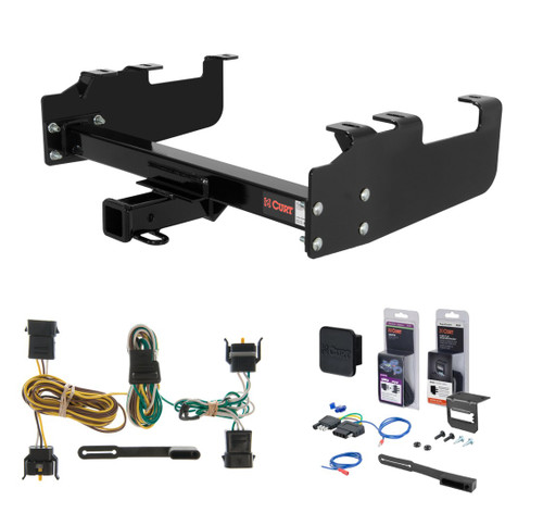 1997 Ford F-350 Old body with 10" drop bumper Curt 2" Class 3 Trailer Tow Hitch + 5-Flat Wiring Kit Tow Boat/Utility Trailer with Surge Brakes 13099