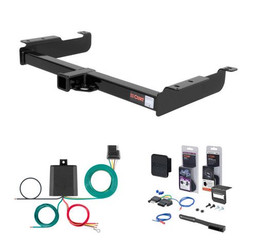 1996 - 2002 Chevrolet Express 3500 Excluding cutaway models Curt 2" Class 3 Trailer Tow Hitch + 5-Flat Wiring Kit Tow Boat/Utility Trailer with Surge Brakes 13040