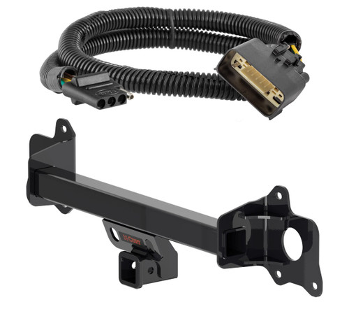 2020 - 2023 Tesla Y Curt 2", Class 3 Trailer Tow Hitch + 4-flat Wiring Kit 13598