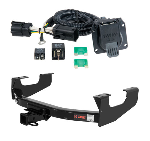 1997 - 1999 Ford F-250LD New body Curt 2", Class 4 Trailer Tow Hitch + 7-way Wiring Kit 14355