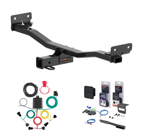 2025 - 2026 Hyundai Tucson Curt 2" Class 3 Trailer Tow Hitch + 5-Flat Wiring Kit Tow Boat/Utility Trailer with Surge Brakes 13485