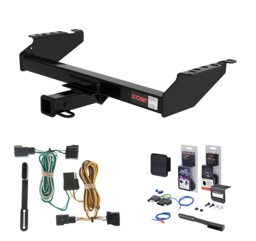 1968 - 1999 Dodge Ram 2500 Excluding roll pan bumper Curt 2" Class 3 Trailer Tow Hitch + 5-Flat Wiring Kit Tow Boat/Utility Trailer with Surge Brakes 13310