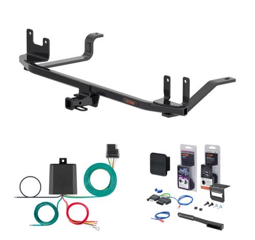 2021 - 2026 Hyundai Elantra Sedan, Hybrid Curt 1-1/4" Class 1 Trailer Tow Hitch + 5-Flat Wiring Kit Tow Boat/Utility Trailer with Surge Brakes 11687