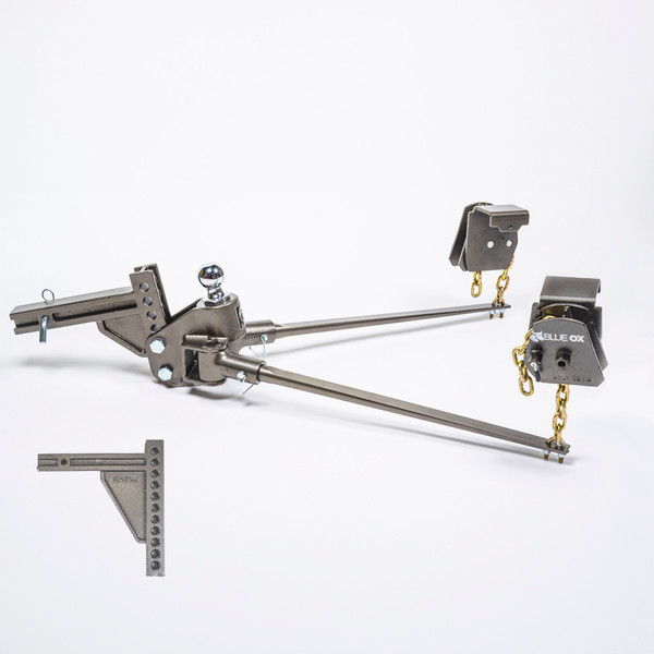 BlueOx 20k, 1k lb TW, SwayPro Weight Distributing Hitch, 2" Recievers 11-hole/10" receiver stinger BXW1006