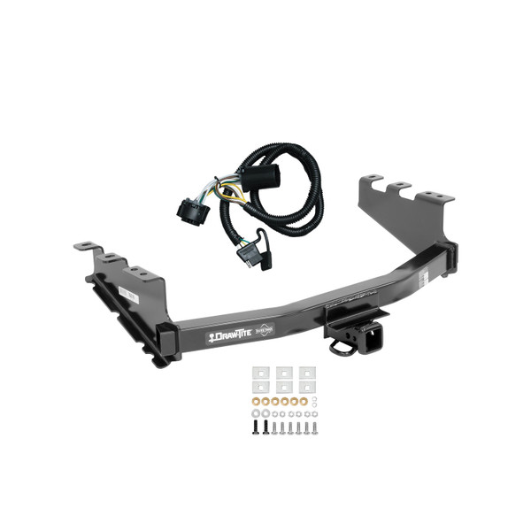 2014-2018 Chevrolet Silverado 1500 Draw-tite Class 4 Trailer Hitch, 2 Inch Square Receiver Bundle w/ Plug-n-Play T-One Wiring Harness - Draw-tite