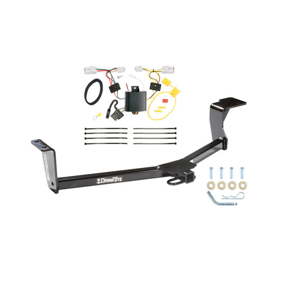 2012-2017 Toyota Prius V Draw-tite Class 1 Trailer Hitch, 1-1/4 Inch Square Receiver Bundle w/ Plug-n-Play T-One Wiring Harness 24847 - Draw-tite