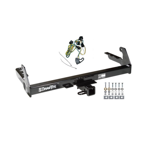 1995-1996 Dodge Dakota Draw-tite Class 3 Trailer Hitch, 2 Inch Square Receiver Bundle w/ Plug-n-Play T-One Wiring Harness - Draw-tite