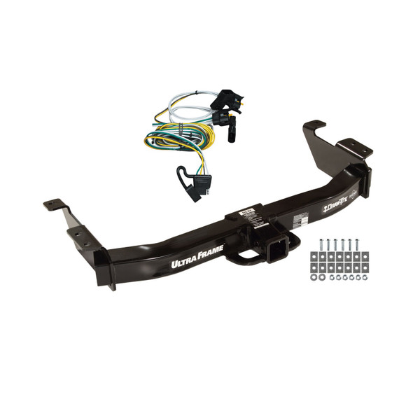 2000-2002 Ford E-150 Econoline Draw-tite Class 5 Trailer Hitch, 2 Inch Square Receiver Bundle w/ Plug-n-Play T-One Wiring Harness - Draw-tite