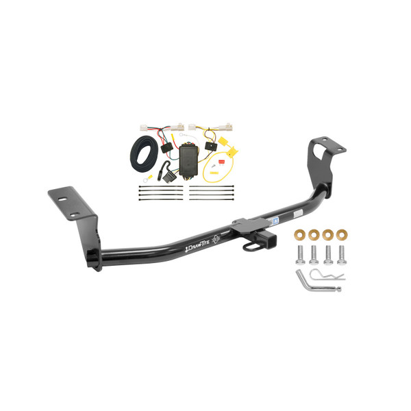 2009-2013 Toyota Corolla Draw-tite Class 1 Trailer Hitch, 1-1/4 Inch Square Receiver Bundle w/ Plug-n-Play T-One Wiring Harness - Draw-tite