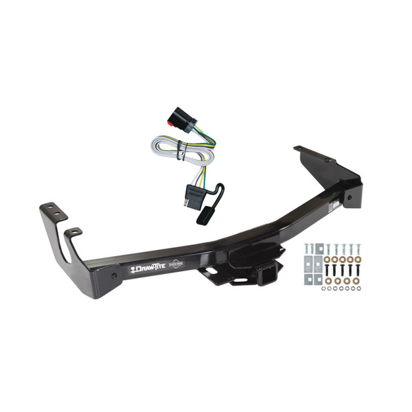 1999-2000 Dodge Ram 1500 Van Except w/Factory Step Bumper Draw-tite Class 4 Trailer Hitch, 2 Inch Square Receiver Bundle w/ Plug-n-Play T-One Wiring Harness - Draw-tite