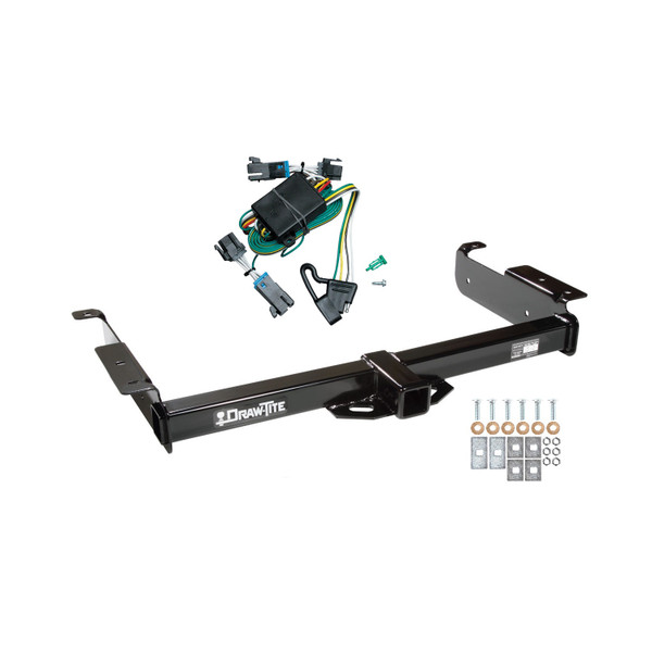 2000-2002 Chevrolet Express 1500 Draw-tite Class 3 Trailer Hitch, 2 Inch Square Receiver Bundle w/ Plug-n-Play T-One Wiring Harness - Draw-tite