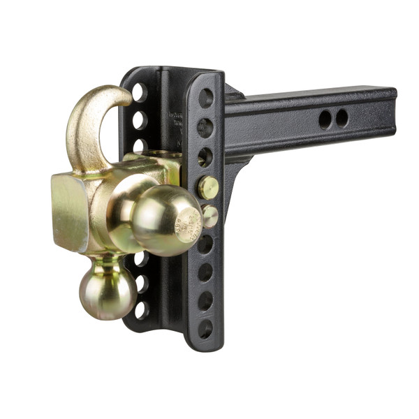 CURT Adjustable Channel Mount with Hook & Step Dual-Ball - 2" Shank, 14K, 6" Drop 45904