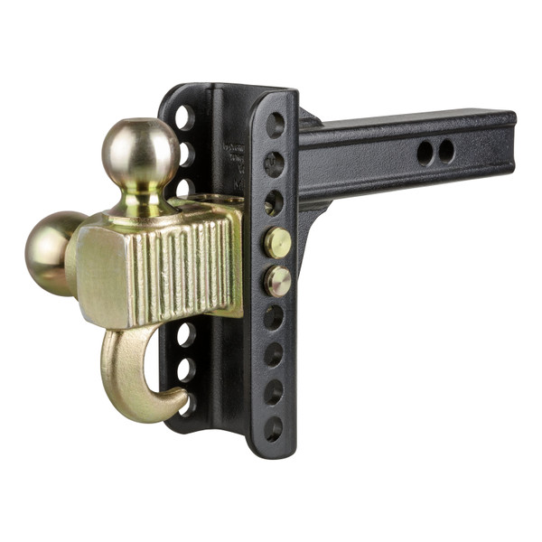 CURT Adjustable Channel Mount with Hook & Step Dual-Ball - 2" Shank, 14K, 6" Drop 45904 - CURT
