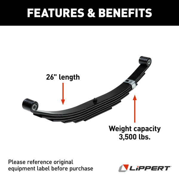 Lippert Replacement Trailer Leaf Spring - 26", 3,500-lb. Weight Capacity 679372