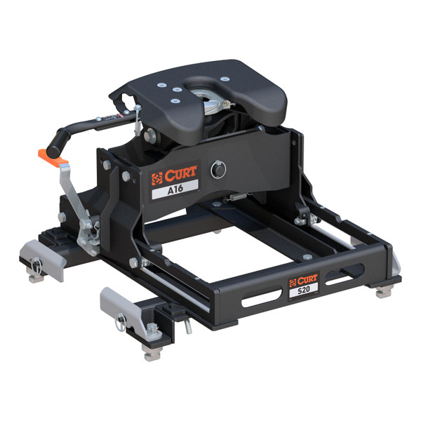CURT 16K, 16K, A16 5th Wheel Slider Hitch, 16,000 lbs, Select Chevy Silverado, GMC Sierra 2500, 3500 HD, 6.5-Foot Bed Puck System 16054 - CURT