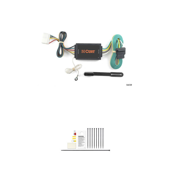 CURT 56038 Vehicle-Side Custom 4-Pin Trailer Wiring Harness, Fits Select Acura MDX - CURT