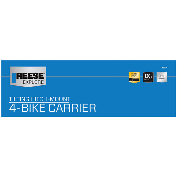 Reese Towpower Eclipse Trailer Hitch Bike Carrier, 4-Bike, 2 Inch Receiver