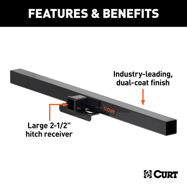CURT 15922 62-Inch Class 5 Weld-On Hitch Center Section Only, 2-1/2-Inch Receiver, Up to 20,000 lbs