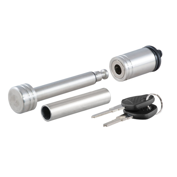 CURT 23517 Stainless Steel Trailer Hitch Lock, 1/2-Inch Pin Diameter, 5/8-Inch Adapter, Fits 1-1/4 or 2-Inch Receiver - CURT