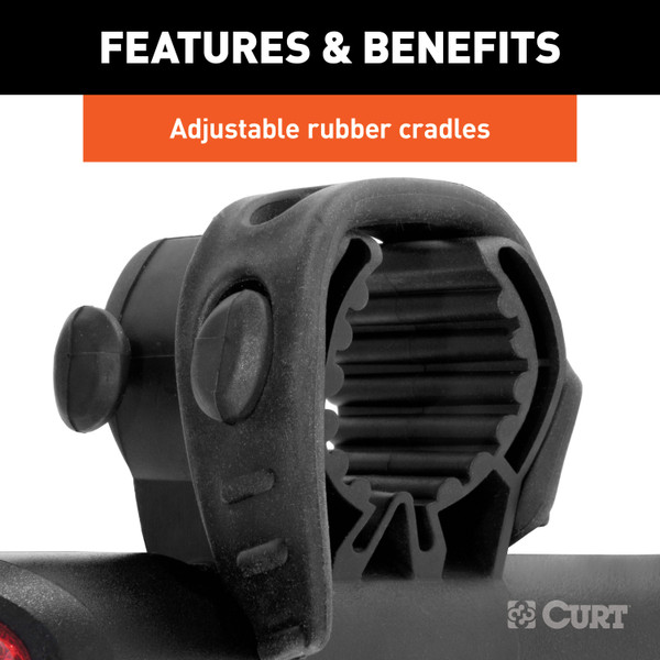 CURT 18013 Clamp-On Trailer Hitch Bike Rack Mount, Fits 2-Inch Shank, 3 Bicycles