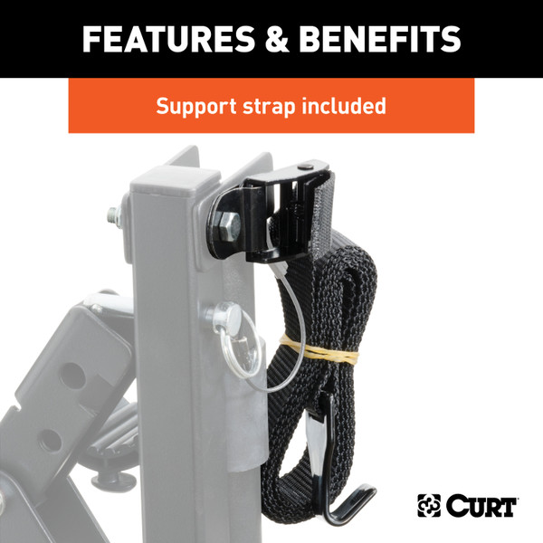 CURT 18013 Clamp-On Trailer Hitch Bike Rack Mount, Fits 2-Inch Shank, 3 Bicycles