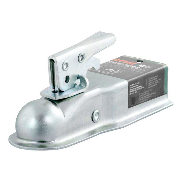 CURT 2,000 lbs Straight Tongue Trailer Coupler (2-1/2-Inch Channel) 1-7/8-In Hitch Ball - CURT