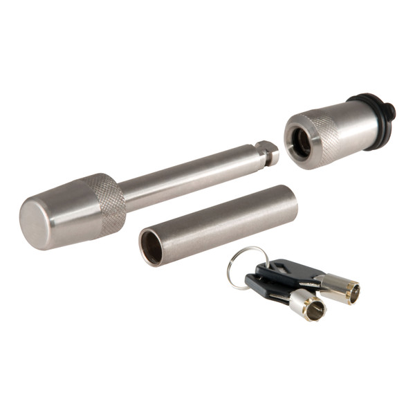 CURT 23580 Stainless Steel Trailer Hitch Lock, 1/2-Inch Pin Diameter, 5/8-Inch Adapter, Fits 1-1/4 or 2-Inch Receiver - CURT