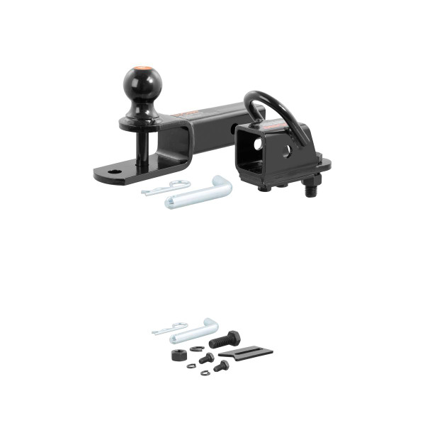 CURT 45038 3-in-1 UTV, ATV Trailer Hitch Mount with 2-Inch Receiver Adapter, 2-Inch Ball, Clevis Pin, 5/8-Inch Hole - CURT