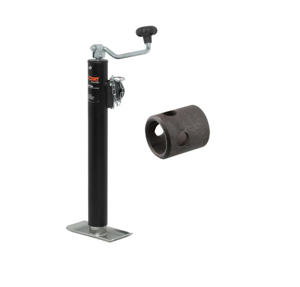 CURT 28320 Weld-On Pipe-Mount Swivel Trailer Jack, 3,000 lbs. Support Capacity, 10-3/4 Inches Vertical Travel - CURT