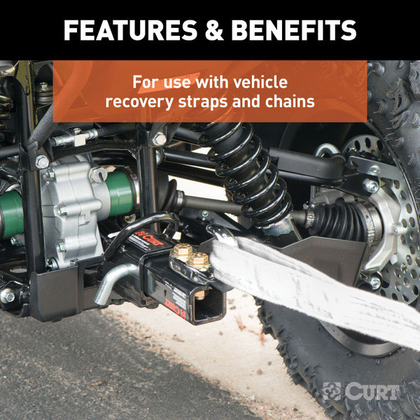 CURT 45825 Tow Hook Trailer Hitch Ball Mount, Fits 2-Inch Receiver, 10K