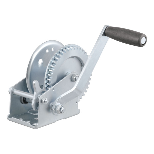 CURT 29424 Manual Hand Crank Boat Trailer Winch, 1,200 lbs Capacity, 7-1/2-Inch Handle, 4.2:1 Gear Ratio - CURT