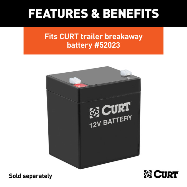 CURT 52030 5-Inch x 3-1/4-Inch x 3-7/8-Inch Lockable Breakaway Battery Case
