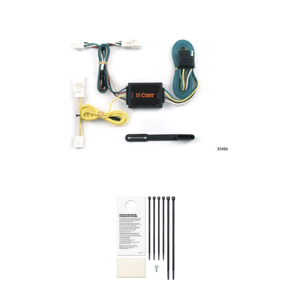 CURT 55486 Vehicle-Side Custom 4-Pin Trailer Wiring Harness, Fits Select Toyota RAV4 - CURT