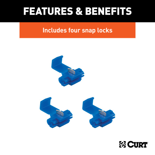 CURT 58044 Vehicle-Side 4-Pin Flat Trailer Wiring Harness with 60-Inch Wires