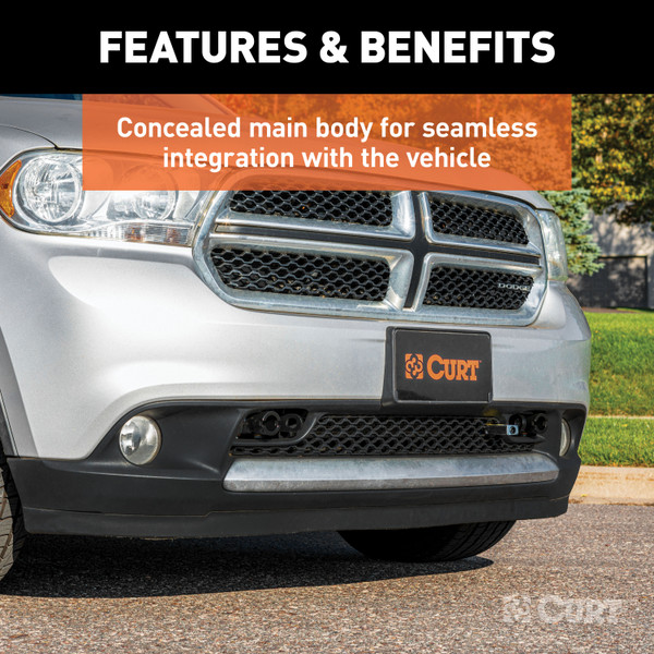 CURT 70101 Custom Tow Bar Base Plate Brackets for Dinghy Towing, Fits Select Dodge Durango, Jeep Grand Cherokee