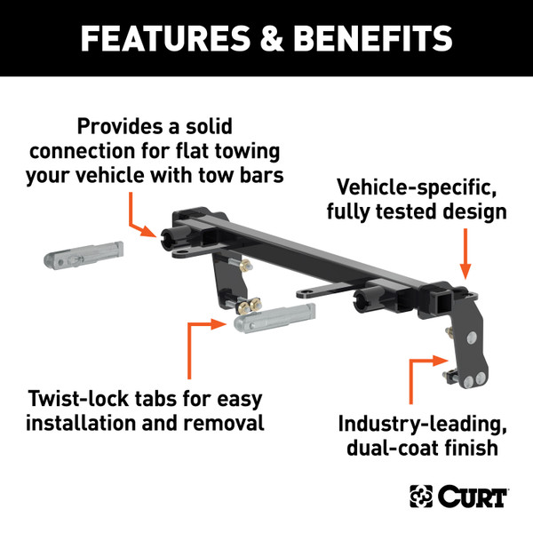 CURT 70107 Custom Tow Bar Base Plate Brackets for Dinghy Towing, Fits Select Chevrolet Colorado, GMC Canyon