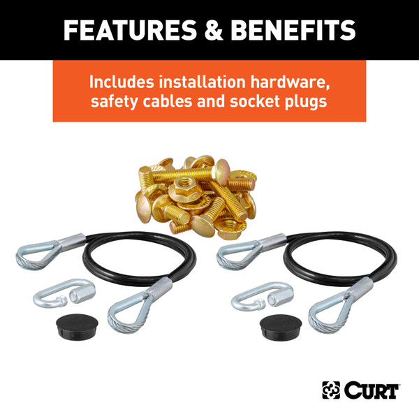 CURT 70124 Custom Tow Bar Base Plate Brackets for Dinghy Towing, Fits Select Buick Enclave