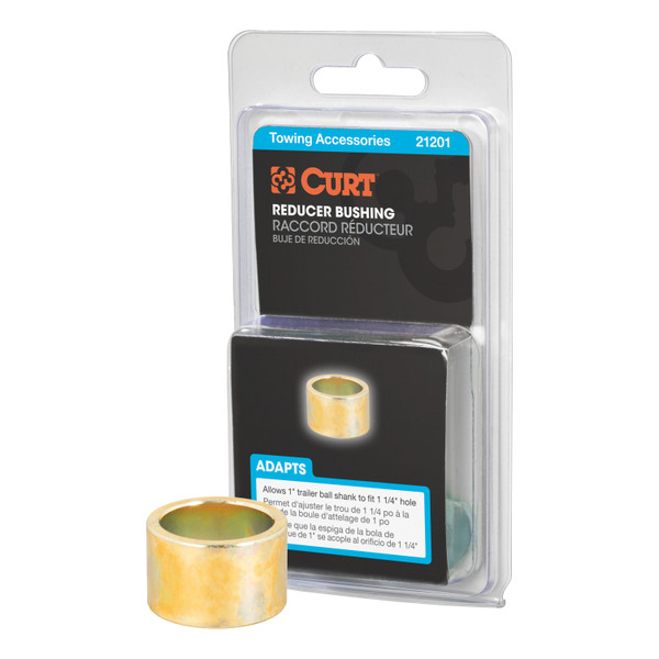 CURT 21201 Trailer Hitch Ball Hole Reducer Bushing, Reduces 1-1/4-Inch Diameter to 1-Inch Stem - CURT