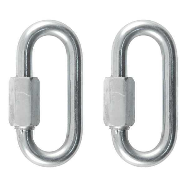 CURT 82903 Threaded Quick Link Trailer Safety Chain Hook Carabiner Clips, 5/16-Inch Diameter, 1,760 lbs., 2-Pack - CURT