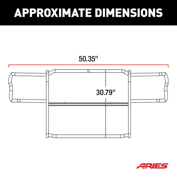 ARIES 1050 1-1/2-Inch Black Steel Grille Guard, No-Drill, Select Jeep Wrangler JK
