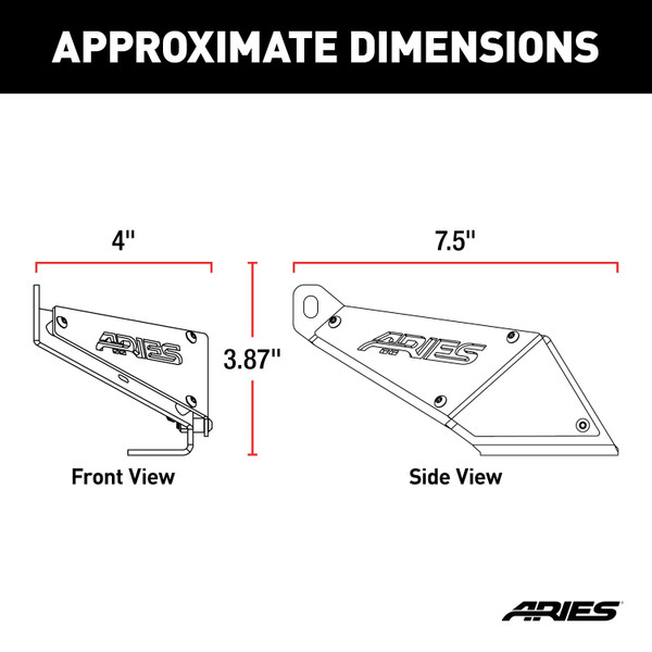 ARIES 15912 Jeep Wrangler JK Hood Light Brackets, LEDs Sold Separately