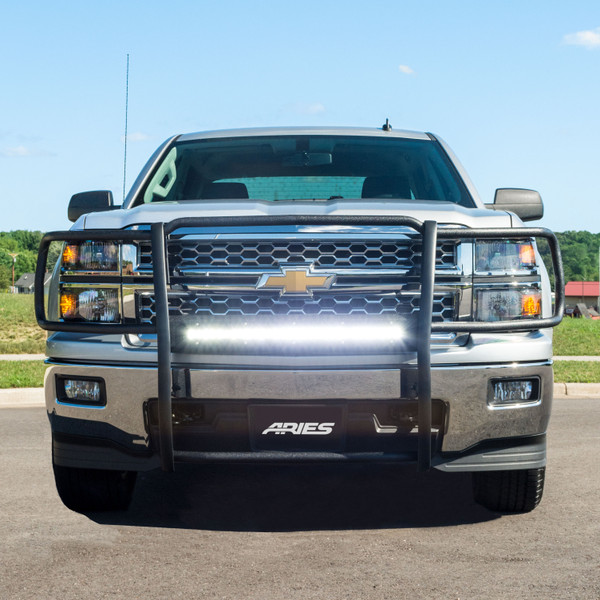 ARIES P4091 Pro Series Black Steel Grille Guard, No-Drill, Select Chevrolet Silverado 1500
