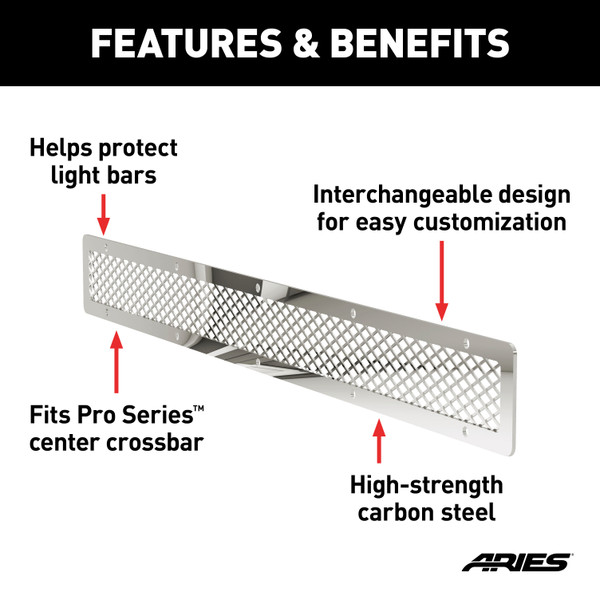 ARIES PC30MS Pro Series 30-Inch Polished Stainless Steel Grille Guard Light Bar Cover Plate