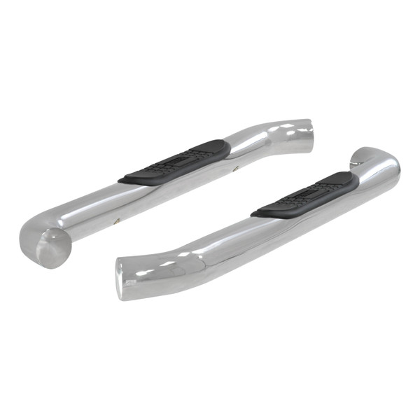 ARIES 204048-2 3-Inch Round Polished Stainless Steel Nerf Bars, No-Drill, Fits Select Chevrolet Silverado, GMC Sierra 1500, 2500, 3500 HD - ARIES